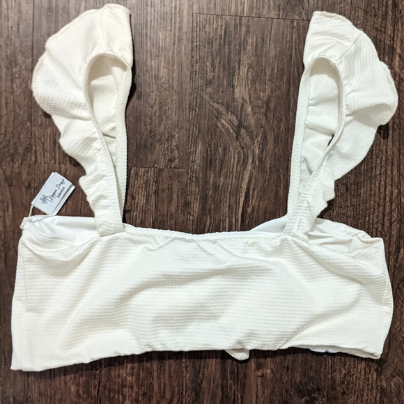 ๐ 3/$15 - NWOT Dippin' Daisy's Ruffled Tie Front Waffle Knit Bikini Top - Picture 3 of 6